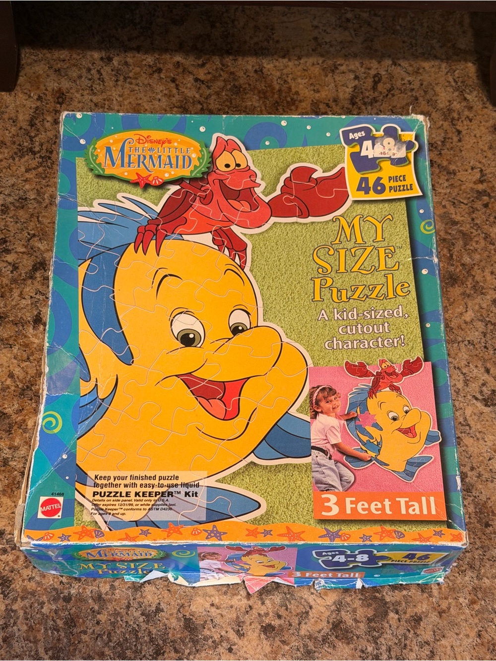 Mattel Disney The Little Mermaid My Size Puzzle 46 Pieces 3 Feet Tall 1997
